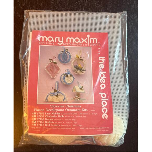 Mary Maxim Victorian Christmas Ornament Plastic Canvas Needlpoint Kit #67156 - Picture 1 of 3